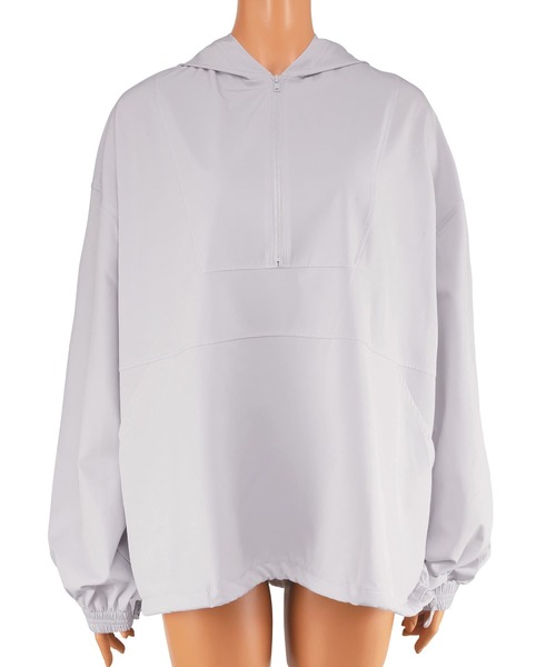 San-ai Resort 三愛水着楽園（サンアイリゾート　サンアイミズギラクエン）の「せここさんご紹介商品【紫外線防止】【UVカット】【WEB限定商品】ポケット付きハーフジップラッシュパーカー＋リブタンキニ水着+レギンス5点セット【Beach Queen（ビーチクイーン）】（水着・レディース・ブラック/ライトグレー/オフホワイト・11号/9号/13号）」の15枚目の写真