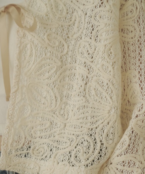 REMOON(リムーン)の「リボンレースカーディガン(カーディガン/ボレロ・レディース・オフホワイト・FREE)」の12枚目の写真