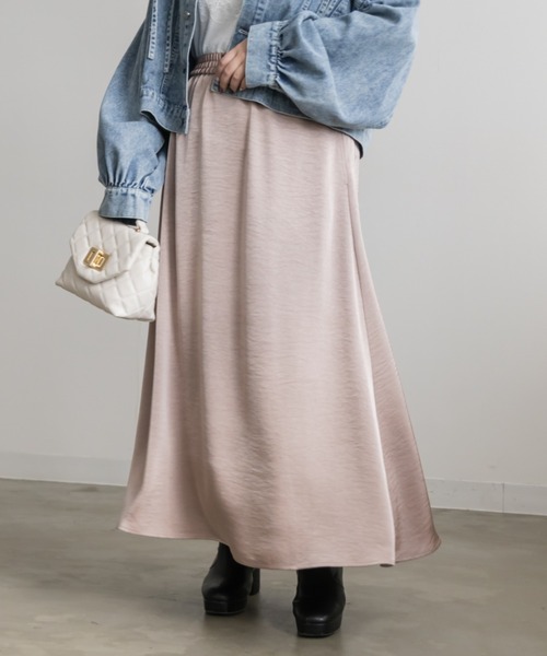 CLETTE（クレット）の「サテンフレアスカート（スカート・レディース・アイボリー/ピンクベージュ/モカ・3L/LL/4L）」の10枚目の写真