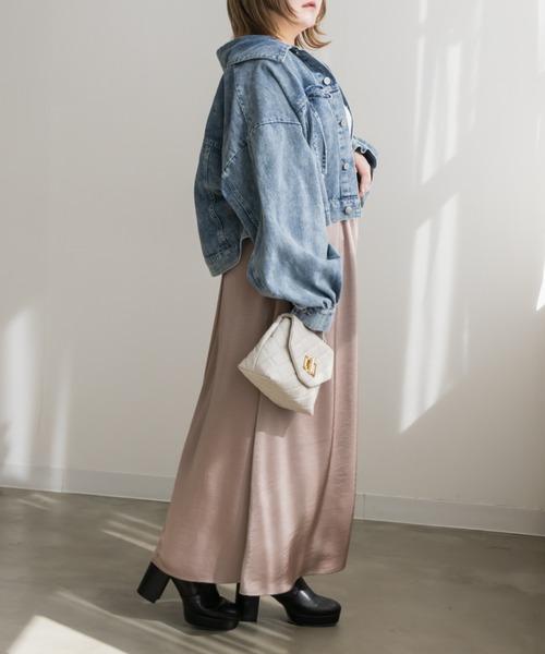 CLETTE（クレット）の「サテンフレアスカート（スカート・レディース・アイボリー/ピンクベージュ/モカ・3L/LL/4L）」の13枚目の写真