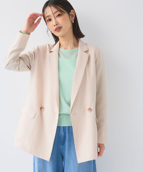 極美品✨ドゥクラッセ　テーラードジャケット　麻　洗える　希少カラー　L相当 zz-31162_090-1.jpg?1726217596