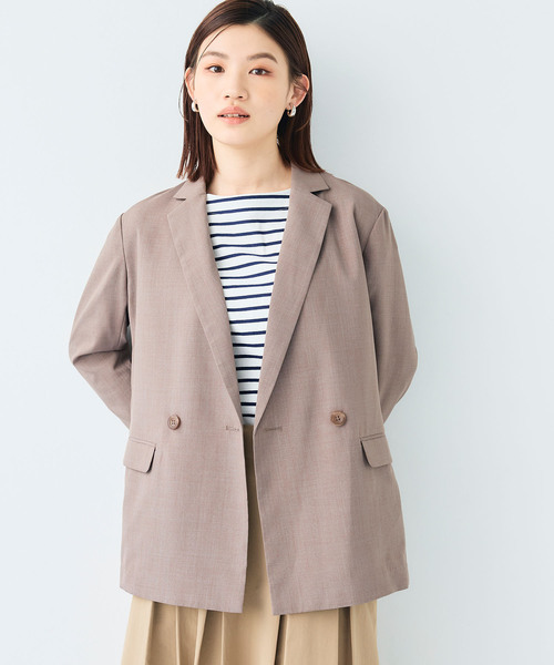 CROSS FUNCTION（クロスファンクション）の「《洗える》サマ美え 冷感麻調テーラードジャケット【CF/クロスファンクション】（テーラードジャケット・レディース・アイボリー/グレー/ブラウン・L/M/LL）」の3枚目の写真