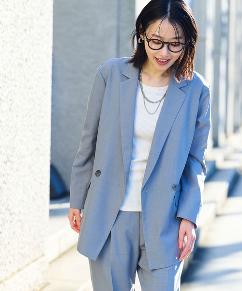 CROSS FUNCTION（クロスファンクション）の「《洗える》サマ美え 冷感麻調テーラードジャケット【CF/クロスファンクション】（テーラードジャケット・レディース・アイボリー/グレー/ブラウン・L/M/LL）」の19枚目の写真