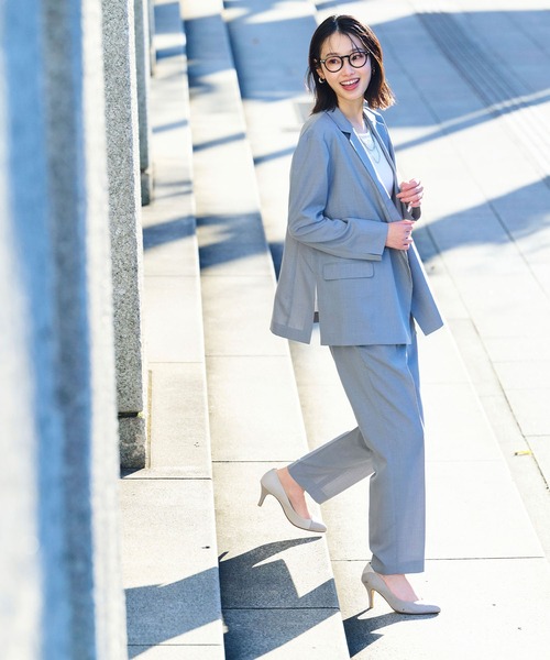 CROSS FUNCTION（クロスファンクション）の「《洗える》サマ美え 冷感麻調テーラードジャケット【CF/クロスファンクション】（テーラードジャケット・レディース・アイボリー/グレー/ブラウン・L/M/LL）」の21枚目の写真