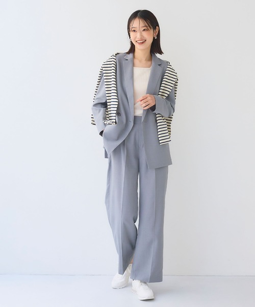 CROSS FUNCTION（クロスファンクション）の「《洗える》サマ美え 冷感麻調テーラードジャケット【CF/クロスファンクション】（テーラードジャケット・レディース・アイボリー/グレー/ブラウン・L/M/LL）」の14枚目の写真