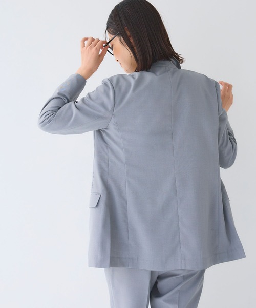 CROSS FUNCTION（クロスファンクション）の「《洗える》サマ美え 冷感麻調テーラードジャケット【CF/クロスファンクション】（テーラードジャケット・レディース・アイボリー/グレー/ブラウン・L/M/LL）」の8枚目の写真