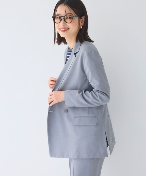 CROSS FUNCTION（クロスファンクション）の「《洗える》サマ美え 冷感麻調テーラードジャケット【CF/クロスファンクション】（テーラードジャケット・レディース・アイボリー/グレー/ブラウン・L/M/LL）」の7枚目の写真