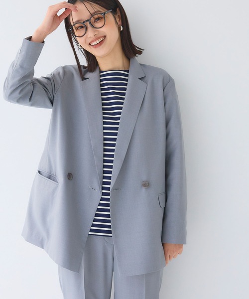 CROSS FUNCTION（クロスファンクション）の「《洗える》サマ美え 冷感麻調テーラードジャケット【CF/クロスファンクション】（テーラードジャケット・レディース・アイボリー/グレー/ブラウン・L/M/LL）」の4枚目の写真