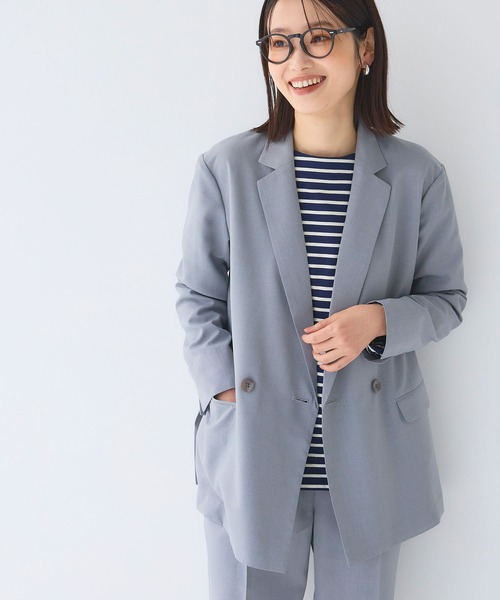 CROSS FUNCTION（クロスファンクション）の「《洗える》サマ美え 冷感麻調テーラードジャケット【CF/クロスファンクション】（テーラードジャケット・レディース・アイボリー/グレー/ブラウン・L/M/LL）」の6枚目の写真