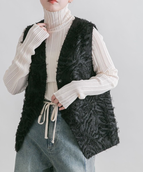 KBF（ケイビーエフ）の「フリンジベスト（ベスト・レディース・アイボリー/ブラック・ONE）」の14枚目の写真