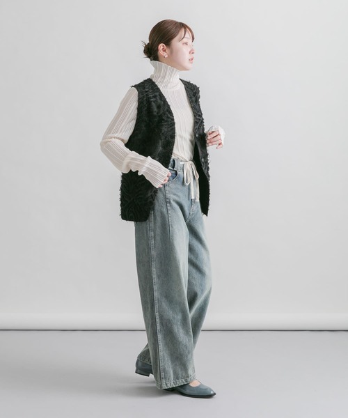 KBF（ケイビーエフ）の「フリンジベスト（ベスト・レディース・アイボリー/ブラック・ONE）」の17枚目の写真