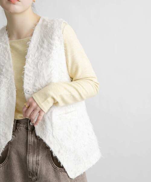 KBF（ケイビーエフ）の「フリンジベスト（ベスト・レディース・アイボリー/ブラック・ONE）」の19枚目の写真