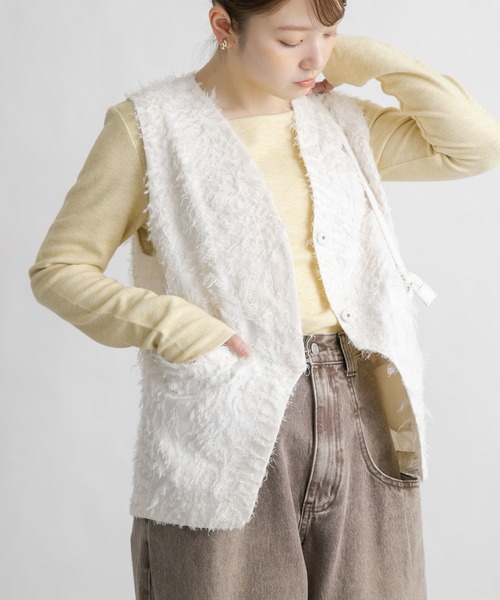 KBF（ケイビーエフ）の「フリンジベスト（ベスト・レディース・アイボリー/ブラック・ONE）」の20枚目の写真