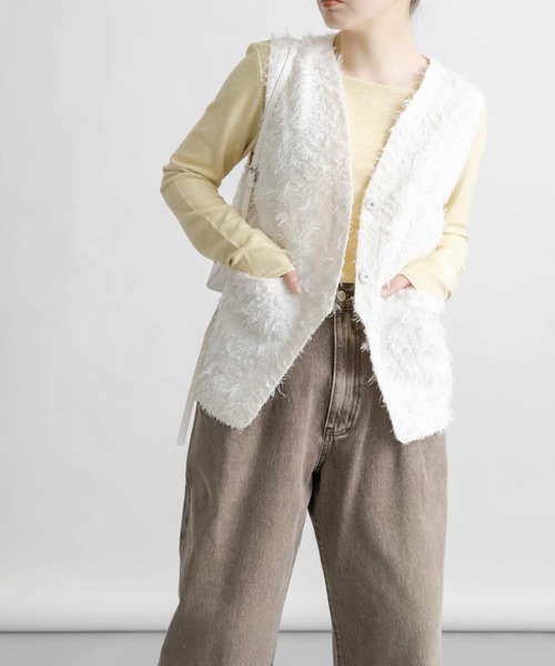 KBF（ケイビーエフ）の「フリンジベスト（ベスト・レディース・アイボリー/ブラック・ONE）」の22枚目の写真