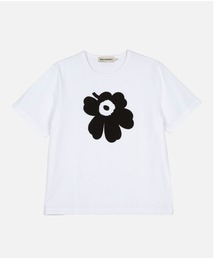 マリメッコ　花柄 ベージュ Tシャツ 半袖 marimekko｜マリメッコのTシャツ/カットソー（花柄・ボタニカル