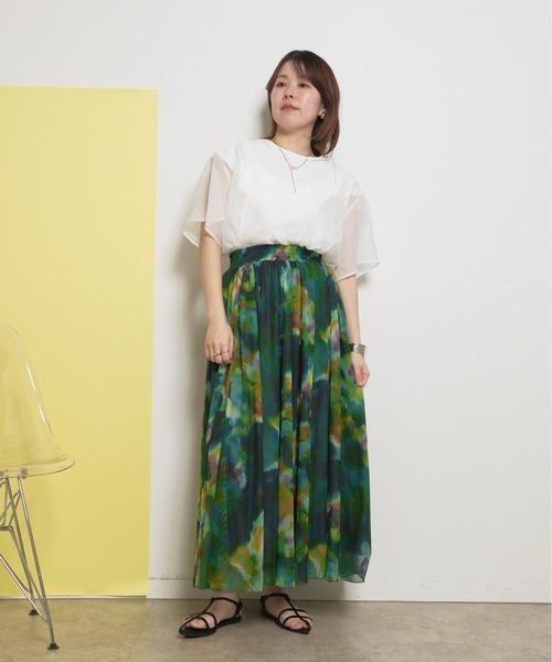 palm RICHE(ポームリシュ)の「【インナー付き】2ピース ラインストーン シアートップス(Tシャツ/カットソー・レディース・オフホワイト/サックスブルー/ブラック・M)」の4枚目の写真