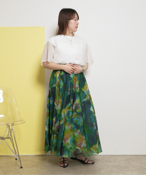 palm RICHE(ポームリシュ)の「【インナー付き】2ピース ラインストーン シアートップス(Tシャツ/カットソー・レディース・オフホワイト/サックスブルー/ブラック・M)」の5枚目の写真