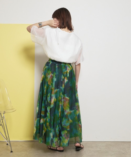 palm RICHE(ポームリシュ)の「【インナー付き】2ピース ラインストーン シアートップス(Tシャツ/カットソー・レディース・オフホワイト/サックスブルー/ブラック・M)」の6枚目の写真