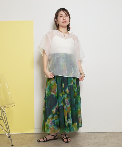 palm RICHE(ポームリシュ)の「【インナー付き】2ピース ラインストーン シアートップス(Tシャツ/カットソー・レディース・オフホワイト/サックスブルー/ブラック・M)」の15枚目の写真