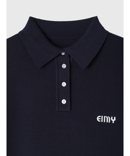 【eimy istoire】Switchingロゴニットポロミニワンピース Switchingロゴニットポロミニワンピース（ワンピース）｜eimy