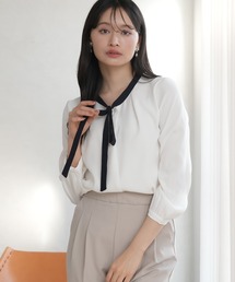 TRUDEA | マルチファンクション装飾ピンボウタイブラウス【UVカット/防汚加工/ウォッシャブル/防シワ】(シャツ/ブラウス)