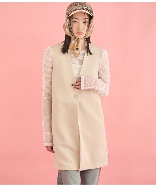 Settimissimo（セッティミッシモ）の「ダブルクロス ロング ジレ（ベスト・レディース・ブラック/ベージュ・FREE）」の11枚目の写真