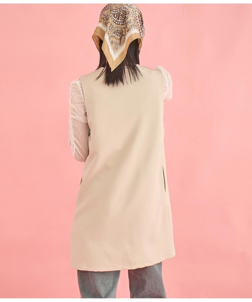 Settimissimo（セッティミッシモ）の「ダブルクロス ロング ジレ（ベスト・レディース・ブラック/ベージュ・FREE）」の13枚目の写真