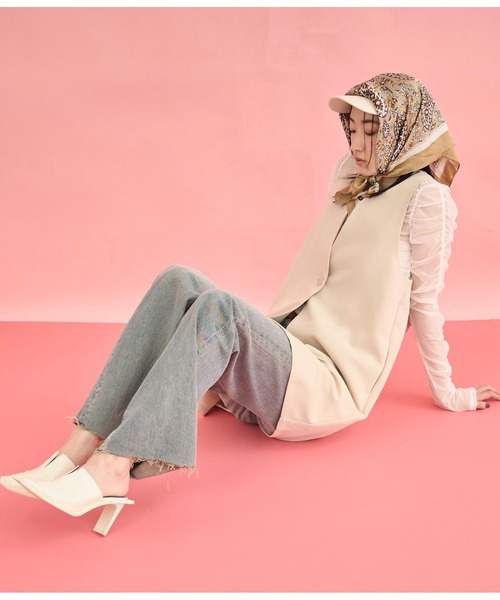 Settimissimo（セッティミッシモ）の「ダブルクロス ロング ジレ（ベスト・レディース・ブラック/ベージュ・FREE）」の15枚目の写真