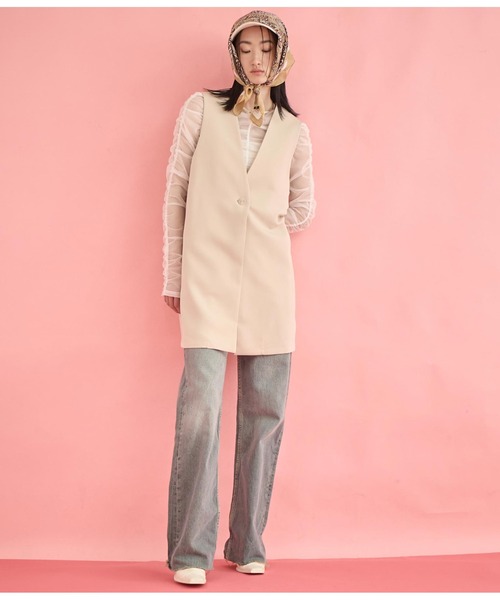 Settimissimo（セッティミッシモ）の「ダブルクロス ロング ジレ（ベスト・レディース・ブラック/ベージュ・FREE）」の16枚目の写真