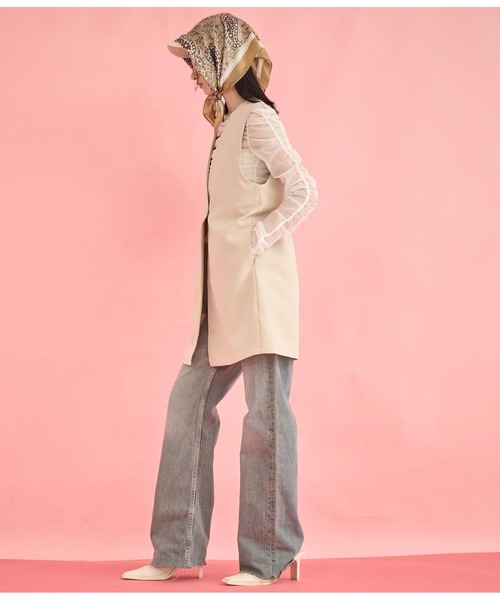 Settimissimo（セッティミッシモ）の「ダブルクロス ロング ジレ（ベスト・レディース・ブラック/ベージュ・FREE）」の18枚目の写真