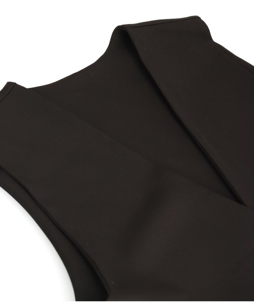 Settimissimo（セッティミッシモ）の「ダブルクロス ロング ジレ（ベスト・レディース・ブラック/ベージュ・FREE）」の22枚目の写真