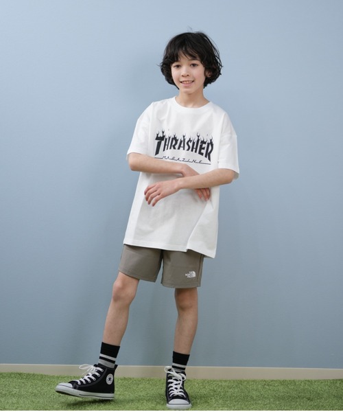 THRASHER（スラッシャー）の「THRASHER/スラッシャー FRAME LOGO S/S T キッズ Tシャツ 25S401-42（Tシャツ/カットソー・キッズ・ブラック/ホワイト・130cm/140cm/150cm/160cm）」の7枚目の写真