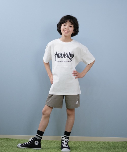 THRASHER（スラッシャー）の「THRASHER/スラッシャー FRAME LOGO S/S T キッズ Tシャツ 25S401-42（Tシャツ/カットソー・キッズ・ブラック/ホワイト・130cm/140cm/150cm/160cm）」の9枚目の写真