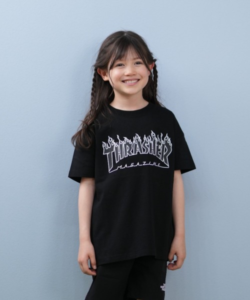 THRASHER（スラッシャー）の「THRASHER/スラッシャー FRAME LOGO S/S T キッズ Tシャツ 25S401-42（Tシャツ/カットソー・キッズ・ブラック/ホワイト・130cm/140cm/150cm/160cm）」の12枚目の写真