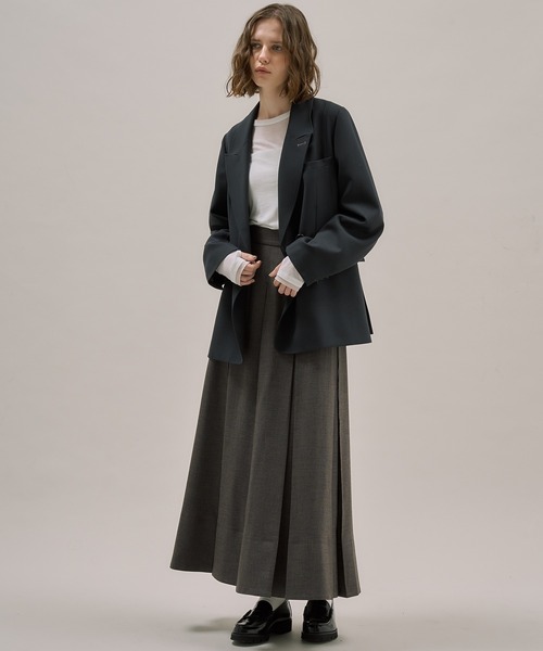 PUBLIC TOKYO(パブリックトウキョウ)の「プリクルータックフレアスカート(スカート・レディース・ベージュ/ダークグレー/ブラウン/アイボリー・1/2)」の12枚目の写真