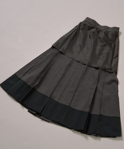 PUBLIC TOKYO プリクルータックフレアスカート プリクルータックフレアスカート(1 DARK GREY): : ウィメンズ
