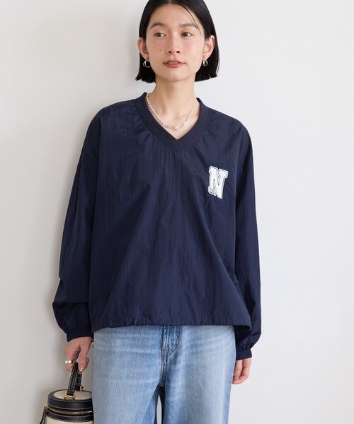 AMERICAN HOLIC（アメリカンホリック）の「ナイロン シャカシャカプルオーバー（ナイロンジャケット・レディース・ベージュ/ネイビー/オフホワイト・L/M）」の16枚目の写真