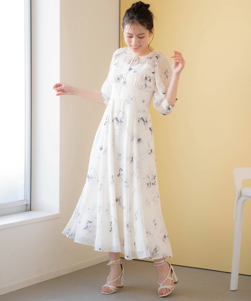 NOELA(ノエラ)の「【15周年】ビスチェデザイン花柄ワンピ(ワンピース・レディース・オフホワイト/ライトグリーン/ラベンダー・S/M)」の6枚目の写真