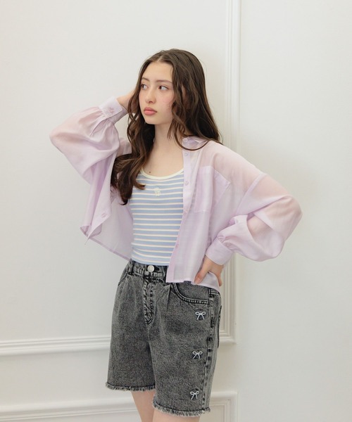 GLOBAL WORK(グローバルワーク)の「イージーケアシアーシャツ長袖/324591(シャツ/ブラウス・キッズ・オフホワイト/サックスブルー/ピンク/イエロー・130cm/140cm/150cm/160cm)」の4枚目の写真