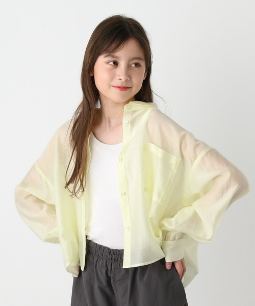 GLOBAL WORK(グローバルワーク)の「イージーケアシアーシャツ長袖/324591(シャツ/ブラウス・キッズ・オフホワイト/サックスブルー/ピンク/イエロー・130cm/140cm/150cm/160cm)」の3枚目の写真