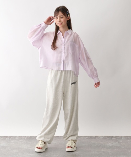 GLOBAL WORK(グローバルワーク)の「イージーケアシアーシャツ長袖/324591(シャツ/ブラウス・キッズ・オフホワイト/サックスブルー/ピンク/イエロー・130cm/140cm/150cm/160cm)」の7枚目の写真