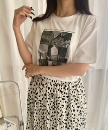 『低身長用サイズあり』フォト風デザイン半袖Tシャツ