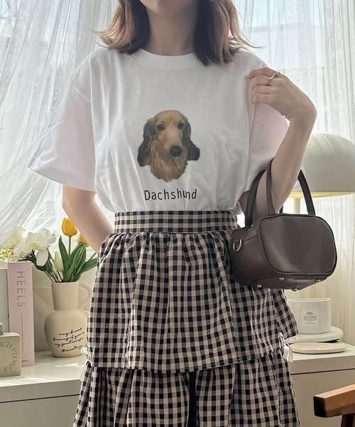 merrylatte(メリーラテ)の「『低身長用サイズあり』フォト風デザイン半袖Tシャツ(Tシャツ/カットソー・レディース・ホワイト/A/B/C/D/E/F/G/H/I/J/K/L・SMALL/MEDIUM/X-SMALL/LARGE)」の6枚目の写真