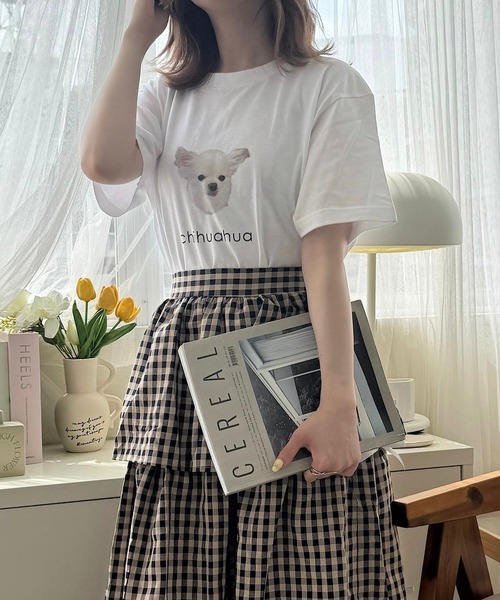 merrylatte(メリーラテ)の「『低身長用サイズあり』フォト風デザイン半袖Tシャツ(Tシャツ/カットソー・レディース・ホワイト/A/B/C/D/E/F/G/H/I/J/K/L・SMALL/MEDIUM/X-SMALL/LARGE)」の18枚目の写真