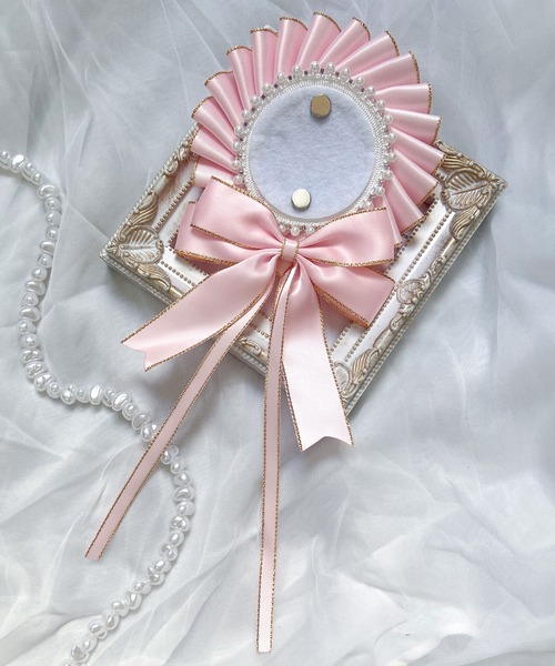 【サマーセット】マーメイドリボン♡チュールリボン♡ツイン♡ピンク セール】シンプルリボンロゼット（ポーチ）｜推し活さぽちゃん