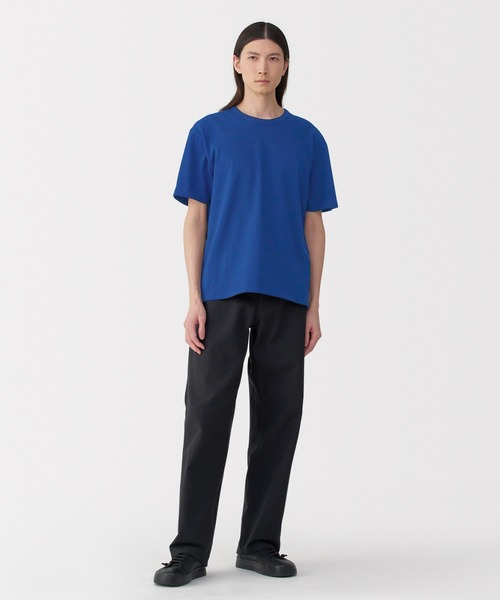 MUJI Labo(ムジラボ)の「〔MUJI Labo〕紳士 昔ながらの製法で編み立てた天竺クルーネック半袖Tシャツ(Tシャツ/カットソー・メンズ・グレー/ブラック/ホワイト/ブルー系・S/M/L/XL)」の4枚目の写真