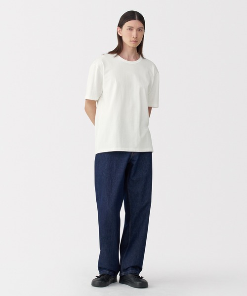 MUJI Labo(ムジラボ)の「〔MUJI Labo〕紳士 昔ながらの製法で編み立てた天竺クルーネック半袖Tシャツ(Tシャツ/カットソー・メンズ・グレー/ブラック/ホワイト/ブルー系・S/M/L/XL)」の2枚目の写真