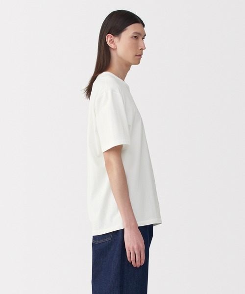 MUJI Labo(ムジラボ)の「〔MUJI Labo〕紳士 昔ながらの製法で編み立てた天竺クルーネック半袖Tシャツ(Tシャツ/カットソー・メンズ・グレー/ブラック/ホワイト/ブルー系・S/M/L/XL)」の6枚目の写真