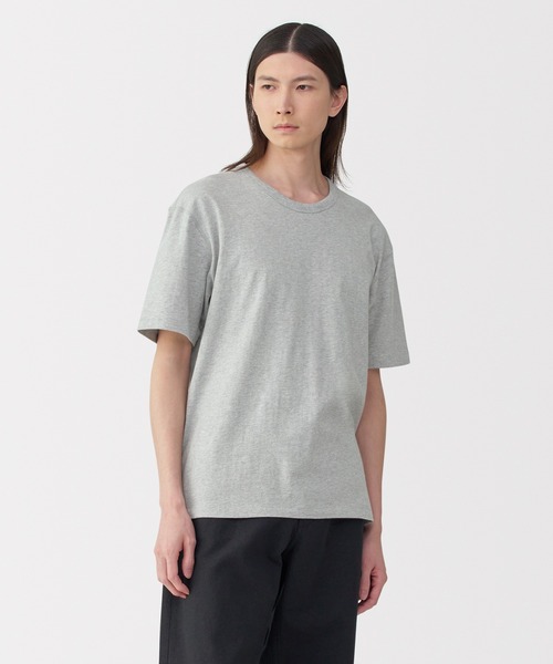 MUJI Labo(ムジラボ)の「〔MUJI Labo〕紳士 昔ながらの製法で編み立てた天竺クルーネック半袖Tシャツ(Tシャツ/カットソー・メンズ・グレー/ブラック/ホワイト/ブルー系・S/M/L/XL)」の17枚目の写真