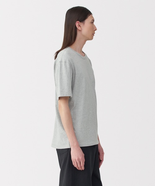 MUJI Labo(ムジラボ)の「〔MUJI Labo〕紳士 昔ながらの製法で編み立てた天竺クルーネック半袖Tシャツ(Tシャツ/カットソー・メンズ・グレー/ブラック/ホワイト/ブルー系・S/M/L/XL)」の18枚目の写真